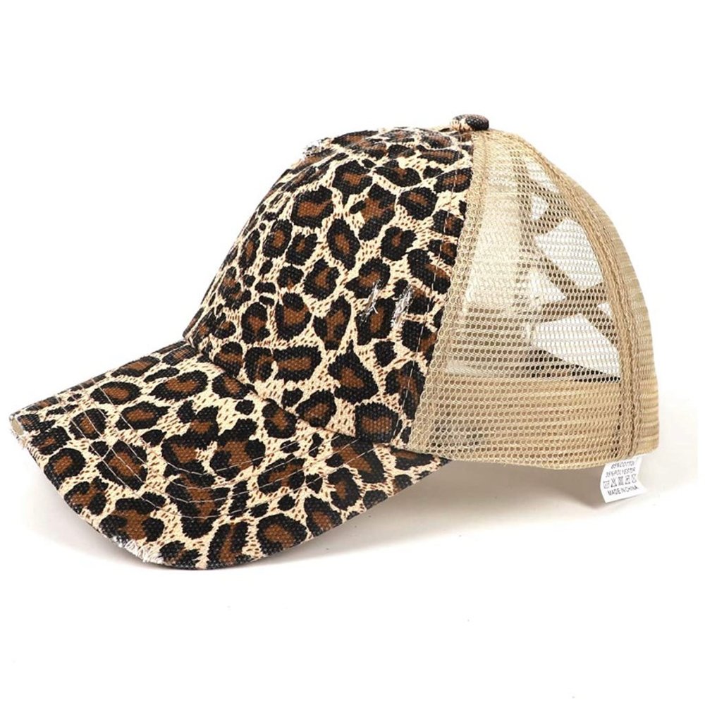Leopard Print Ponytail Hat